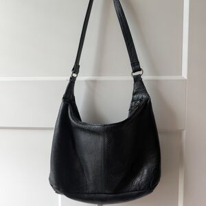 Wilsons Leather Black Leather Shoulder Hobo